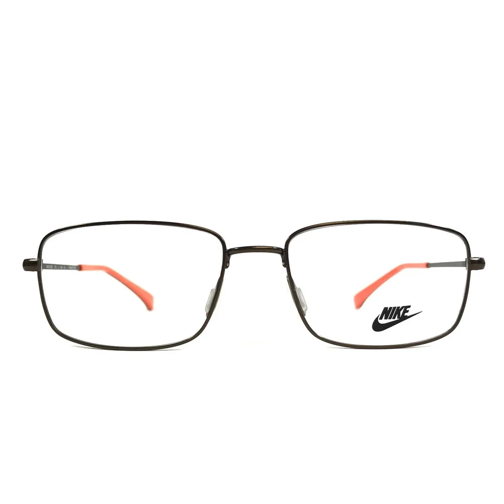 Nike Eyeglasses Frames 8025 215 Bronze Brown Rectangle Wire Rim 54-17-140